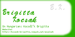 brigitta kocsak business card
